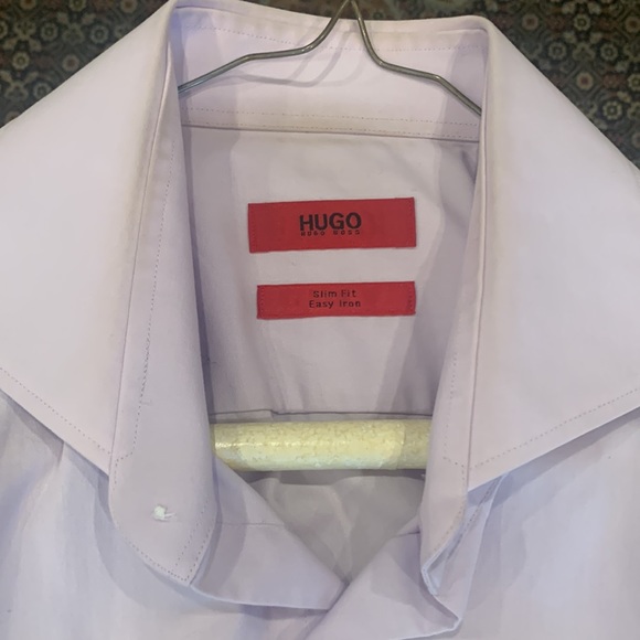 HUGO Jason Slim Fit Long Sleeve Cotton Dress Shirt in Lavender (SIZE 15R) - Picture 4 of 6